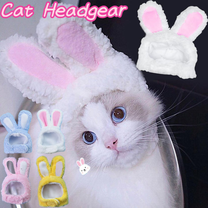 Cat Headgear Cute Pet Dog Cat Cap Rabbit Ears Hats For Cats Kids Bunny Cosplay Props Bunny Ears Pet Headdress Cat Accessories Lazada PH