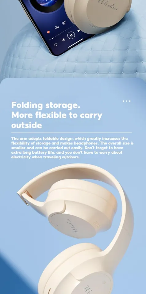 Wireless Bluetooth Headset – Over-Ear Headphones with Noise