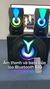 Loa bluetooth vi tính loa máy tính laptop để bàn K10 bass mạnh mini đẹp chất có dây