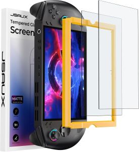 JSAUX 2-Pack Anti-Glare Matte Screen Protector for Lenovo Legion Go S 8" (2025) Full Coverage 8-Inch 9H Tempered Glass with Easy Install Frame