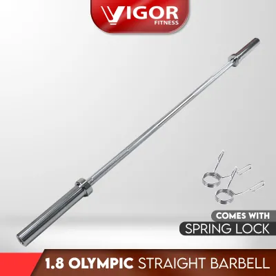1.8M Olympic Straight Barbell with Spring Lock