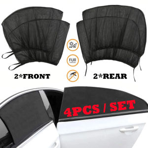 4PCS Universal Car Mosquito Net Sunshade Sun Shade UV Sunlight Protector Window Cover Privacy Yarn Curtain