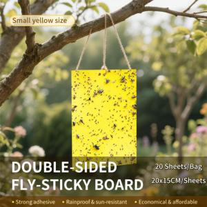 1-Pack Yellow Fly Sticky Boards Long-Lasting Glue Fly Catchers Sun-Resistant Indoor-Only Use Safe for Pets & Kids