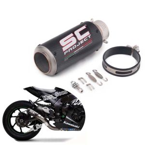 Đầu Vào 60Mm/2.36Inch Sợi Carbon Thật SC Project Bộ Tiêu Âm Xả Khí Ống Xả Đuôi Ống Xả Khói