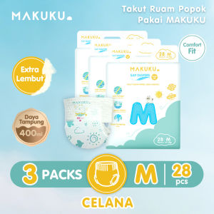 [3 PACK] MAKUKU SAP Diapers Comfort Fit ukuran NB/S/M/L/XL/XXL x 3 Pack / Popok Anti Gumpal Tipe Perekat/Celana