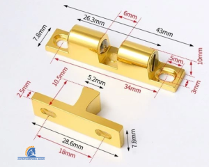 CSA - Catches keces jepit udang tiktak pelor kuningan silver Roller Grendel Masa Mata Ayam