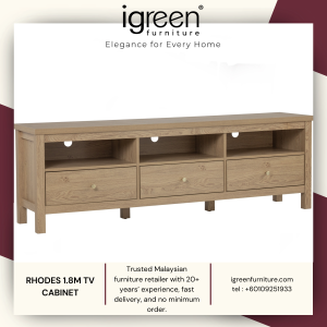 MADE IN MALAYSIA IGREEN HOME FURNITURE RHODES 1.8M TV CABINET PREMIUM QUALITY MURAH 家具