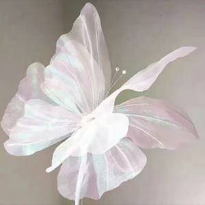 ANQII Artificial Flowers Artificial Butterfly Flowers Silk Colorful Flower Head  Background Fake Flowers Large Butterfly Wedding Backdrop