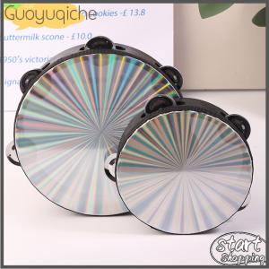 【Guoyuqiche】 6 8 10 inch bằng gỗ rạng rỡ Tambourine tay trống với hàng đôi leng keng nhạc cụ giáo dục