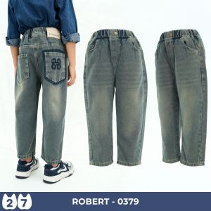 Quần jean dài bé trai 27Kids KACADY quần bò mềm lưng chun nam cho trẻ từ 4-12 tuổi BLJE4