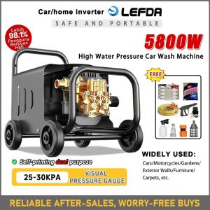 5800w High Pressure Cleaner UpgradeWater Jet with Wheel Car Washer 220VCommercial Portable Cleaning Machine