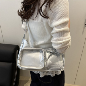 MOIRA ญี่ปุ่น กระเป๋าอิตาแบคใส ฮาราจูกุ ปี 2000 กระเป๋าสะพายไหล่ JK แบบพกพา ที่เก็บสินค้าของไอดอล กระเป๋าสะพายข้าง สาวๆ