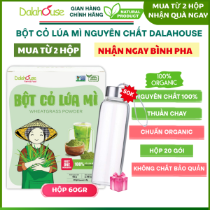 Bột cỏ lúa mì Dalahouse sấy lạnh nguyên chất 100% organic DATE MỚI NHẤT Hộp 120gr