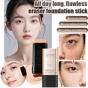 Double-Ended Foundation Stick Moisturizing Non-Caking Long-Lasting with Brush Head Concealer Eraser无瑕粉底棒