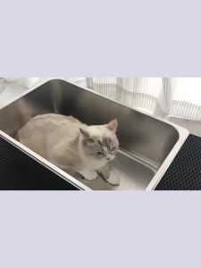 Extra Large Stainless Steel Cat Litter With Stainless Steel Cat Litter Scoop Easy To Clean