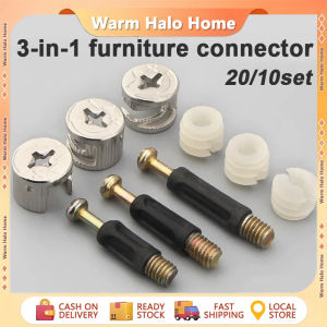 20/10set 3in1 Furniture Cam Lock Connector Cabinet Eccentric Screw Fastener Kit