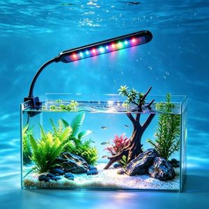 COUPLECOL Adjustable Brightness Aquarium Clip Light USB Powered Energy Saving LED Plant Grow Light Decorative Multi Colored Fish Tank Lamp Aquarium