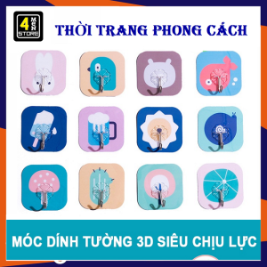 Móc Dán Tường Đa Năng 3D Cao Cấp Siêu Dính Hoạ Tiết Hình Siêu Chịu Lực Nhiều Mẫu 7.5*7.5cm