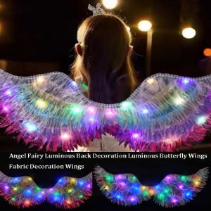 PURETEN Rainbow Style Angel Fairy Luminous Back Decoration 2 Sizes Plastic Luminous Butterfly Wings LED Light Toy