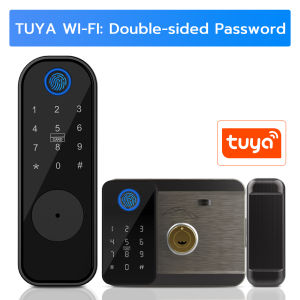 [New Product ] WiFi Smart Door Lock For Grill Double Side Fingerprint Security Door Lock Electronic Passward Unlock Lock Digital door lock