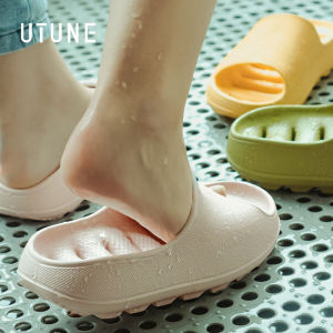 UTUNE Hollow Leak Sandal Slides For Women Bathroom Shower Slippers shoes EVA Soft Non-slip Pink
