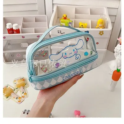 JOYNCLEON กระเป๋าใส่ดินสอ น่ารักขนาดใหญ่โปร่งใสแฟชั่นกล่องดินสอ Hello Kitty
