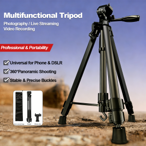360° Rotation Multifunction Tripod - Extendable Portable Stable Lightweight Phone/ Camera Tripod Kaki Tiga for Live Streaming Travel Vlog