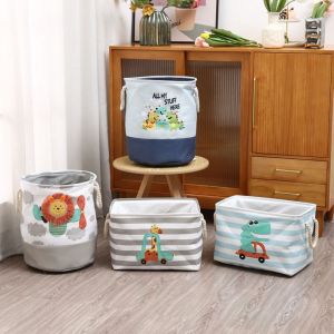 GIGBM Giraffe/Dinosaur Pattern Folding Laundry Basket Collapsible Sundries Storage Barrel Foldable Toy Storage Bucket Toy Collection Storage Box Cartoon Toys Organizers Basket For Storing Toys Clothes
