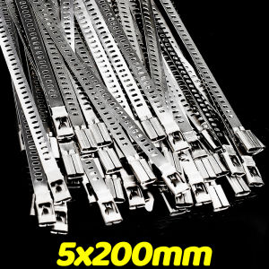 Wholesale 10-60Pcs Heavy Duty Stainless Steel Cable Tie New Self-Locking Cable Tie Multi-Purpose Metal Exhaust Wrap Locking Ties Fastener
