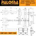 PALOMA PAKET HANDLE HITAM HRP 329 + MSP 1128 GAGANG PINTU SET KUNCI. 