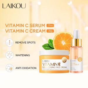 LAIKOU Vitamin C Essence Cream Remove Dark Spots Anti-oxidant Serum Skin Care 2pcs