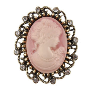 MillionGrid Cổ Điển Gothic Phong Cách Đầu Bức Tượng Cameo Trâm Rhinestone Trâm Cho Phụ Nữ