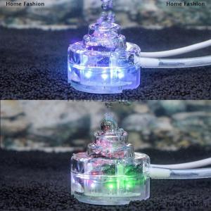 [COD] Home Fashion Aquarium Underwater LED Light Air Bubble Stone Colorful For Fish Tank Round Lamp