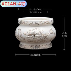 描金莲花香炉 陶瓷香炉 佛具 观音 香炉 香爐陶瓷 Embossed Gold Lotus Incense Burner Buddha Ceramic Burner Incense Stick Holder