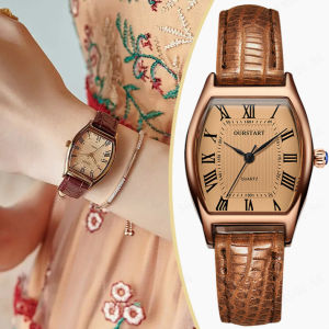 greatfunny Elegant and Minimalist Barrelshaped Quartz Watch for Women Brand Roman Numeral Dial