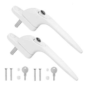 2Pcs Lockable Window Handles With Key Aluminum Alloy Window Handles Lock AntiTheft Window Grip Lock Easy to Install