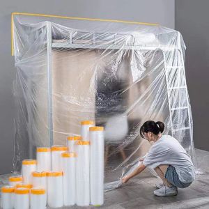 20Meters/roll Transparent Plastic Masking Film: A Waterproof Dust Cover for Living Room & Kitchen Furniture Decoration