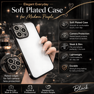 Redmi 9A 9C 10 10C 12 12C 13 13C 14C 15C Sarung Telefon Premium Clear Phone Case Slim Shockproof Anti-Yellow Plated Frame Soft Protective Cover with Camera Protection Casing for Transparent Back 透明手机壳 防摔防黄