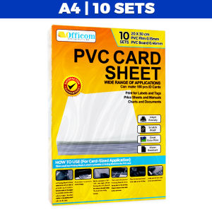 Officom PVC ID Card Sheet 50/10 PCS Sets A4 Size Printable ID Card Name Tag Calling Card Photocard Photo Album
