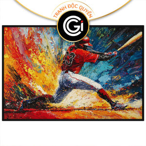 Tranh thể thao bóng chày. Tranh treo tường dán tường sơn dầu canvas trang trí. CGI-1536