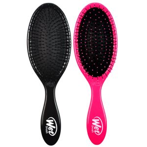 Wet Brush Original Detangler Hair Brush- Pink and Black (Pack of 2)- Ultra-soft IntelliFlex Bristles- Glide Through Tangles With Ease For All Hair Types- For Women Men Wet And Dry Hair