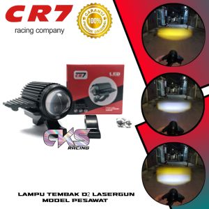 Lampu Tembak Sorot LED Laser Gun D2 Pesawat Lasergun 2 Warna Putih Kuning Stang CR7