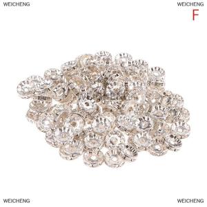 [COD] WEICHENG 100pcs 5 7 10mm Rondelle Disc 316 Stainless Steel Spacer Beads With Rhinestone For Jewelry Making DIY Bracelet