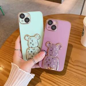 เคส Redmi Note 12 เคส Redmi Note 12 11 10 Pro 5G เคส นิ่ม ซิลิโคน ชุบ บางเฉียบ พร้อมขาตั้ง หมีโหด เคสป้องกัน ฝาหลัง Mi 11 lite เคสโทรศัพท์