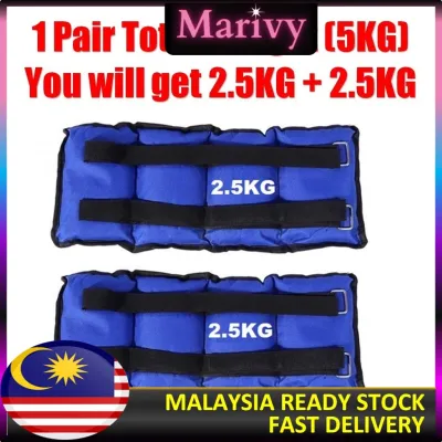 Marivy - 1KG 2KG 3KG 4KG 5KG 6KG Adjustable Ankle Weights Pair Wrist Band Arm Leg Running Exercises Workout Weight Training Sandbag 腿部负重健身绑脚