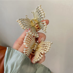 Korean Style Hair Claw Pearl Butterfly Hair Clip Fashion Womans Hair Accessories