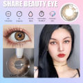 【COD】New ~2pc/Pairs OMG~Sweet Girly Brown Contact Lense PURPLE color Big Eye Natural Color Doll Eye Contact Lens Contacts Yearly Use 0 Degree-Diameter 14mm. 
