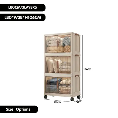 DR.STORAGE L50-80CM Large Capacity Storage Cabinet Folable Storage Cabinet Almari Pakaian 收纳柜(UP TO 520L)