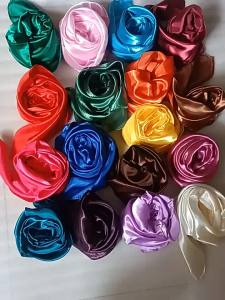 90x90cm Solid Color Polyester Satin Square Scarf Plain Large Kerchief Women Versatile Headscarf Shawl Wrap