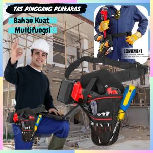 FAST DELIVERY ESPLB Tas Perkakas Pinggang Tukang Bangunan Mesin Bor Bahan Kuat Tool Bag Multifungsi